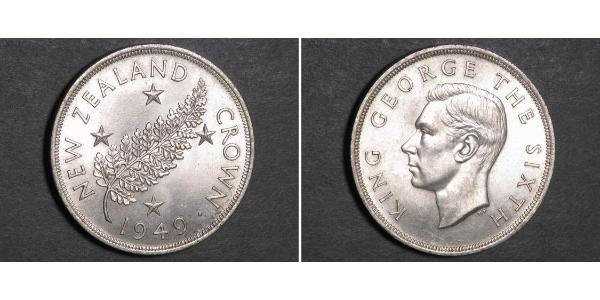 1 Crown Nueva Zelanda Plata Jorge VI (1895-1952)
