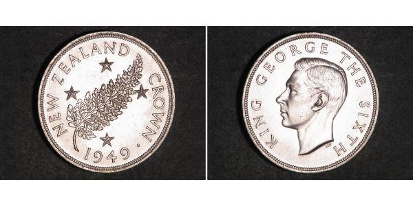 1 Crown Nueva Zelanda Plata Jorge VI (1895-1952)