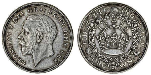 1 Crown Reino Unido (1922-) Plata Jorge V (1865-1936)