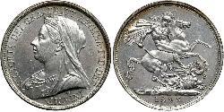 1 Crown Reino Unido de Gran Bretaña e Irlanda (1801-1922) Plata Victoria (1819 - 1901)