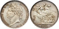 1 Crown Reino Unido de Gran Bretaña e Irlanda (1801-1922) Plata Jorge IV (1762-1830)