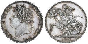 1 Crown Reino Unido de Gran Bretaña e Irlanda (1801-1922) Plata Jorge IV (1762-1830)