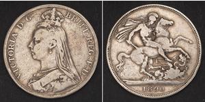 1 Crown Reino Unido de Gran Bretaña e Irlanda (1801-1922) Plata Victoria (1819 - 1901)