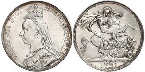 1 Crown Reino Unido de Gran Bretaña e Irlanda (1801-1922) Plata Victoria (1819 - 1901)