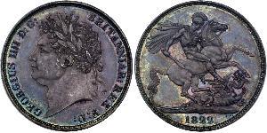 1 Crown Reino Unido de Gran Bretaña e Irlanda (1801-1922) Plata Jorge IV (1762-1830)