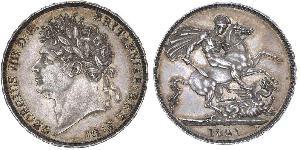 1 Crown Reino Unido de Gran Bretaña e Irlanda (1801-1922) Plata Jorge IV (1762-1830)