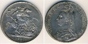 1 Crown Reino Unido de Gran Bretaña e Irlanda (1801-1922) Plata Victoria (1819 - 1901)