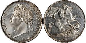 1 Crown Reino Unido de Gran Bretaña e Irlanda (1801-1922) Plata Jorge IV (1762-1830)