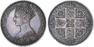 1 Crown Reino Unido de Gran Bretaña e Irlanda (1801-1922) Plata Victoria (1819 - 1901)