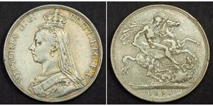 1 Crown Reino Unido de Gran Bretaña e Irlanda (1801-1922) Plata Victoria (1819 - 1901)