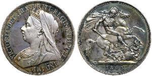 1 Crown Reino Unido de Gran Bretaña e Irlanda (1801-1922) Plata Victoria (1819 - 1901)