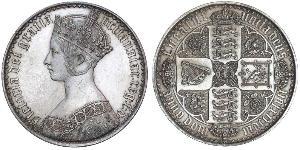 1 Crown Reino Unido de Gran Bretaña e Irlanda (1801-1922) Plata Victoria (1819 - 1901)