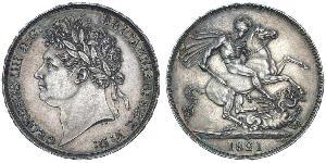 1 Crown Reino Unido de Gran Bretaña e Irlanda (1801-1922) Plata Jorge IV (1762-1830)