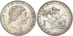 1 Crown Reino Unido de Gran Bretaña e Irlanda (1801-1922) Plata Jorge III (1738-1820)