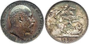 1 Crown Reino Unido de Gran Bretaña e Irlanda (1801-1922) Plata Eduardo VII (1841-1910)