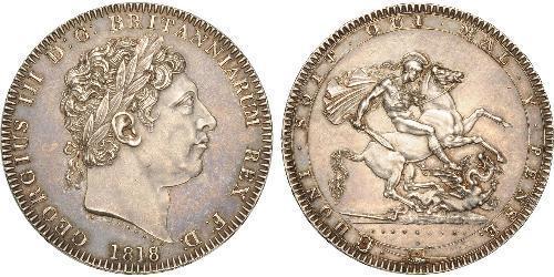 1 Crown Reino Unido de Gran Bretaña e Irlanda (1801-1922) Plata Jorge III (1738-1820)