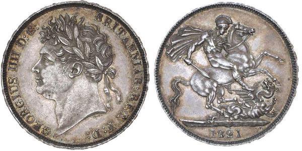 1 Crown Reino Unido de Gran Bretaña e Irlanda (1801-1922) Plata Jorge IV (1762-1830)