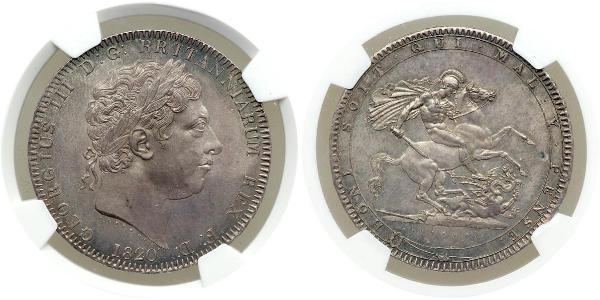 1 Crown Reino Unido de Gran Bretaña e Irlanda (1801-1922) Plata Jorge III (1738-1820)