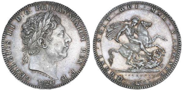 1 Crown Reino Unido de Gran Bretaña e Irlanda (1801-1922) Plata Jorge III (1738-1820)