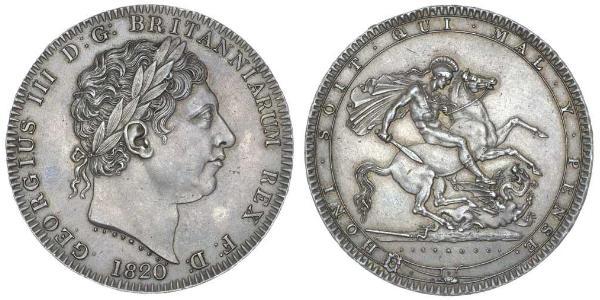 1 Crown Reino Unido de Gran Bretaña e Irlanda (1801-1922) Plata Jorge III (1738-1820)