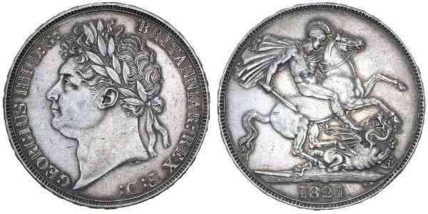 1 Crown Reino Unido de Gran Bretaña e Irlanda (1801-1922) Plata Jorge IV (1762-1830)