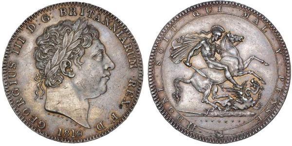 1 Crown Reino Unido de Gran Bretaña e Irlanda (1801-1922) Plata Jorge III (1738-1820)