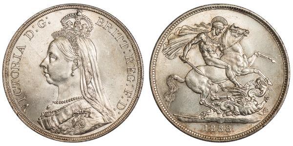 1 Crown Reino Unido de Gran Bretaña e Irlanda (1801-1922) Plata Victoria (1819 - 1901)
