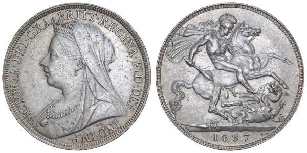 1 Crown Reino Unido de Gran Bretaña e Irlanda (1801-1922) Plata Victoria (1819 - 1901)