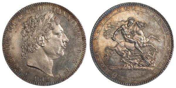 1 Crown Reino Unido de Gran Bretaña e Irlanda (1801-1922) Plata Jorge III (1738-1820)