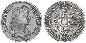 1 Crown Reino de Inglaterra (927-1649,1660-1707) Plata Carlos II (1630-1685)