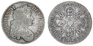 1 Crown Reino de Inglaterra (927-1649,1660-1707) Plata Carlos II (1630-1685)