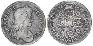 1 Crown Reino de Inglaterra (927-1649,1660-1707) Plata Carlos II (1630-1685)