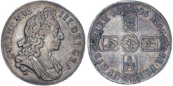 1 Crown Reino de Inglaterra (927-1649,1660-1707) Plata Guillermo III (1650-1702)