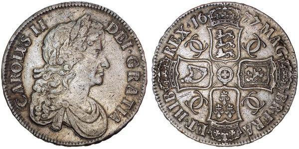 1 Crown Reino de Inglaterra (927-1649,1660-1707) Plata Carlos II (1630-1685)