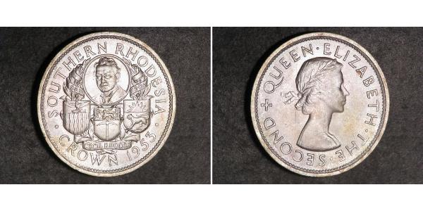 1 Crown Southern Rhodesia (1923-1980) Plata Isabel II (1926-2022)