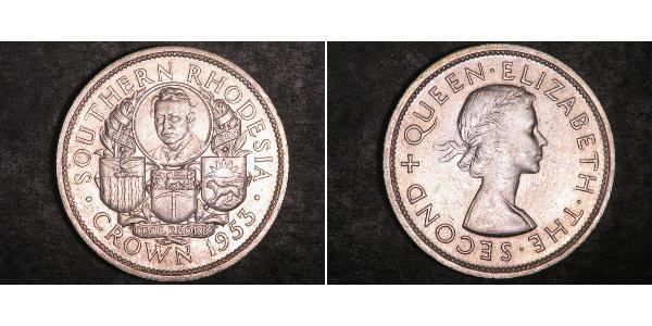 1 Crown Southern Rhodesia (1923-1980) Plata Isabel II (1926-2022)