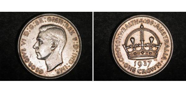 1 Crown Australien (1788 - 1939) Silber Georg VI (1895-1952)