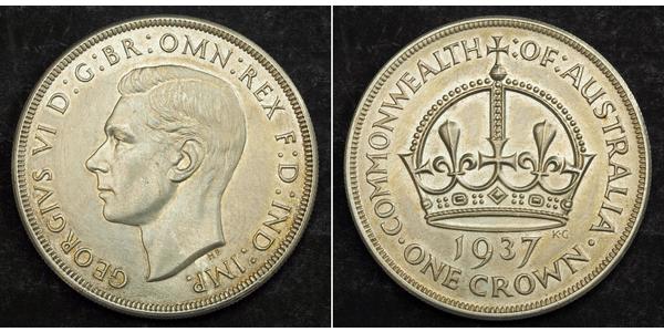 1 Crown Australien (1788 - 1939) Silber Georg VI (1895-1952)