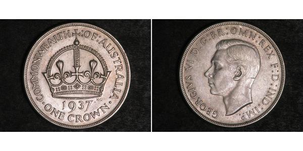 1 Crown Australien (1788 - 1939) Silber Georg VI (1895-1952)