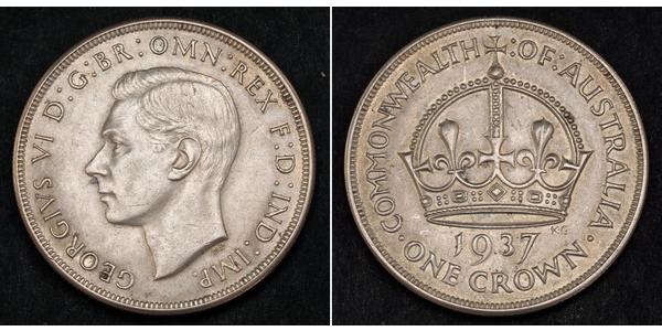 1 Crown Australien (1788 - 1939) Silber Georg VI (1895-1952)