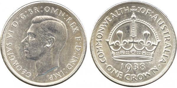1 Crown Australien (1788 - 1939) Silber Georg VI (1895-1952)