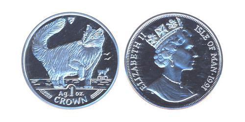 1 Crown Isle of Man Silber 