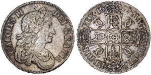 1 Crown Königreich England (927-1649,1660-1707) Silber Karl II (1630-1685)