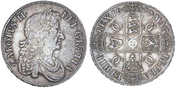 1 Crown Königreich England (927-1649,1660-1707) Silber Karl II (1630-1685)