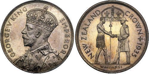 1 Crown Neuseeland Silber George V (1865-1936)