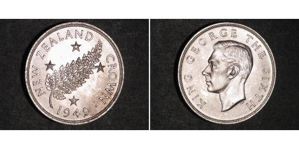 1 Crown Neuseeland Silber Georg VI (1895-1952)