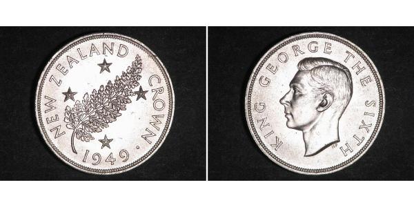 1 Crown Neuseeland Silber Georg VI (1895-1952)