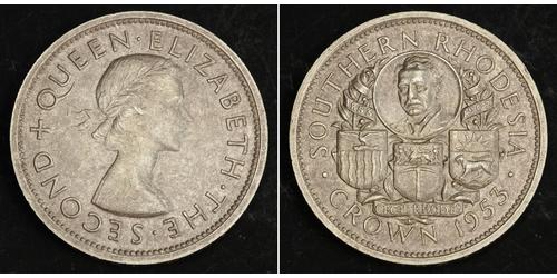 1 Crown Southern Rhodesia (1923-1980) Silber Elizabeth II (1926-2022)