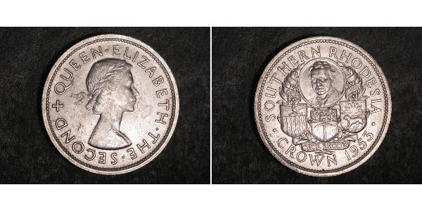 1 Crown Southern Rhodesia (1923-1980) Silber Elizabeth II (1926-2022)