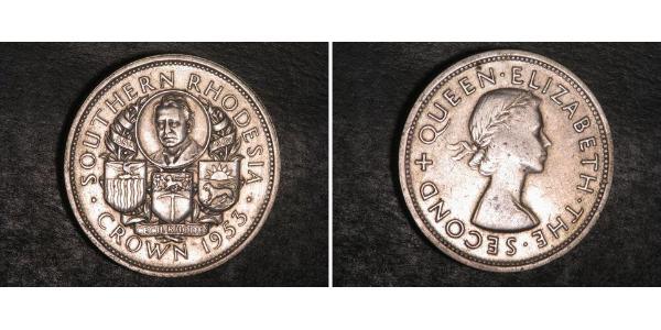 1 Crown Southern Rhodesia (1923-1980) Silber Elizabeth II (1926-2022)